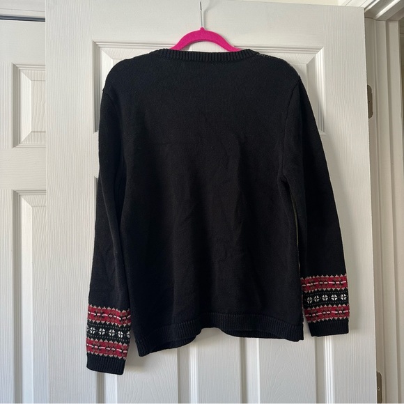 Vintage Cherokee Festive Holiday Black and Red Knit Cardigan! - Picture 3 of 3